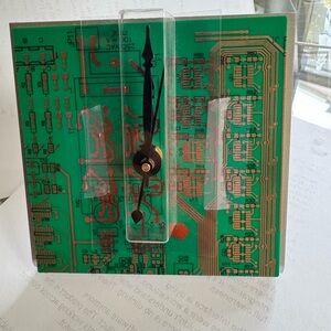 NWT Green Circuit Board free-standing Clock